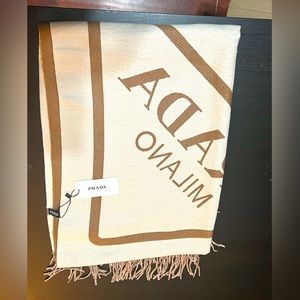 NWT- Prada scarf- large - brown and white